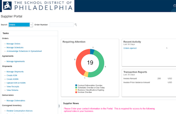 Oracle Supplier Portal Procurement